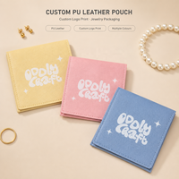 Pochette à bijoux en microfibre personnalisée avec logo imprimé, pour boucles d'oreilles, anneaux, colliers, sac à bijoux en microfibre de luxe en daim