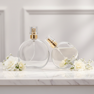 Botella <span class=keywords><strong>de</strong></span> Perfume Vacía para Mujer, 30ml 50ml 100ml, Lujosa, Reciclable, <span class=keywords><strong>con</strong></span> Pulverizador Dorado Oblongo y Estampado en Caliente, Gran Venta - Product Image 1