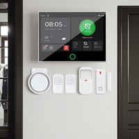 Sistem Alarm Keamanan Rumah 4G Layar Sentuh Super Besar 7-inci dengan Alexa & Google Home Sensor Gerak PIR Tahan Air 433mhz