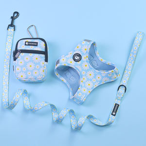 Set tali anjing desainer Bulldog Perancis, Harness anjing cetak kustom kerah anjing perlengkapan hewan peliharaan - Product Image 4