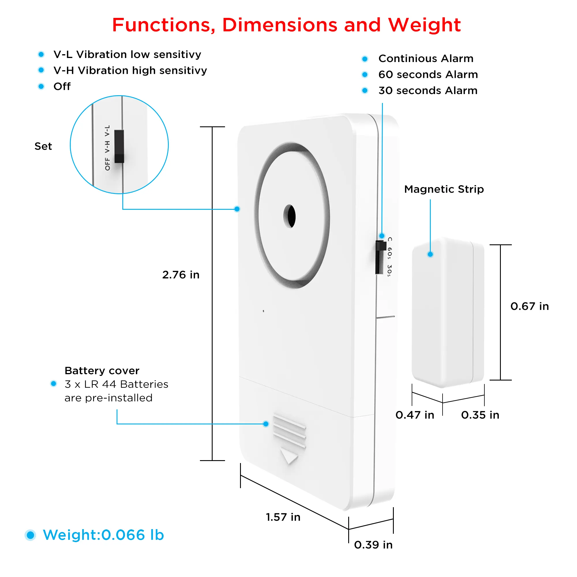 Personal Security Window & Door Alarm Bell | Wireless Sensor Door Window Burglar Alarm | Pack of 5