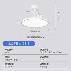Natlight LED <b>Ceiling</b> <b>Fan</b> Light 5 Blades AC Motor <b>Remote</b> <b>Control</b> 5000K Daylight Downrod Mount Modern Design Outdoor Use Plastic - Product Image 4