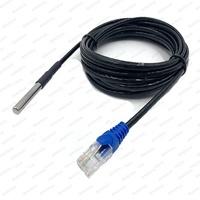 Kabel PTFE Tahan Air Sensor Suhu DS18B20 dengan Steker RJ45 untuk Pemantauan Lingkungan Laboratorium dan Pertanian