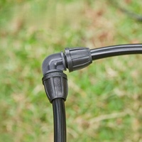Raccord coudé en plastique 8/12 pour micro-irrigation, accessoire de déviation pour jardinage domestique et arrosage des plantes en pot
