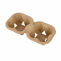 Support de tasses en papier kraft non imprimé pour quatre tasses, pliable et robuste, pour vente en gros, idéal pour les boissons à emporter et le thé au lait