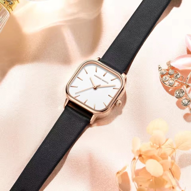 Hannah Martin 1591 Fashion Casual Women Wrist Watch 3ATM Waterproof Simple Small Square Dial Thin Original Quartz Ladies Watch