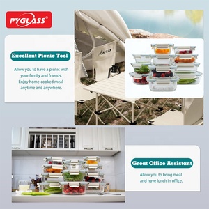 11 SET High Boro silicate <span class=keywords><strong>Glass</strong></span> Storage, BPA-freie Bento-Brot dosen, Glasmahlzeit-Zubereitung behälter mit Glas deckeln - Product Image 5