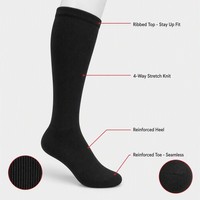 Chaussettes de baseball personnalisées noires, hauteur genou, chaussettes tubulaires d'équipe, anti-humidité, côtelées élastiques, chaussettes athlétiques pour uniforme d'équipe de baseball