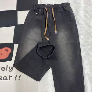 جينز رجالي بتصميم كلاسيكي مستقيم الساق متوسط الغسيل بخصر متوسط وبنطلون فضفاض بتدرج لوني على الطراز الأوروبي والأمريكي للربيع - Product Image 2