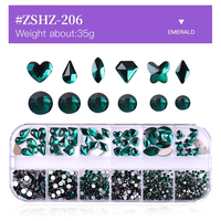Mixte 12 Grilles Accessoires pour Ongles Art Crystal Nail Diamond's Rhinestone