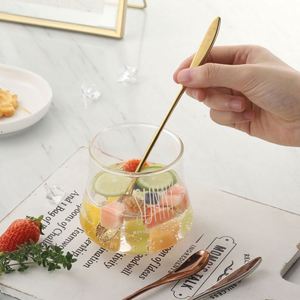 Cuillère à cocktail élégante en acier inoxydable 18/8, finition miroir, écologique, manche long, luxe, dorée, pour mélanger les boissons - Product Image 3