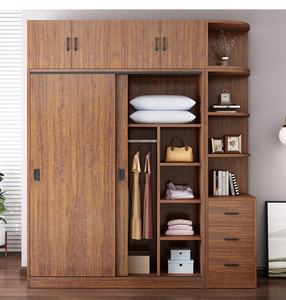 ตู้เสื้อผ้าไม้จริงทันสมัยพร้อมประตูบานเลื่อนสำหรับ<span class=keywords><strong>ห้อง</strong></span>นอน <span class=keywords><strong>ห้อง</strong></span>นั่งเล่น หรืออพาร์ทเมนต์ขนาดเล็ก บ้านเด็ก หรือที่พัก<span class=keywords><strong>เช่า</strong></span> - Product Image 2