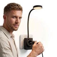 Lampe de lecture LED à prise européenne, lampe de chevet intelligente portable, CCT réglable, gradation tactile progressive, veilleuse pour chambre d'hôtel