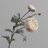 Kustom profesional bunga Ranunculus buatan Tunggal dibuat dari bahan kain tahan lama buatan tangan oleh produsen yang terampil