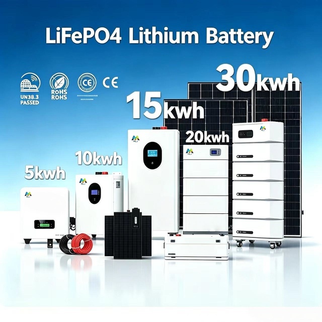 25.6V 100Ah LiFePO4 SPLIT Battery 2.56kWh Wall-Mounted Hybrid Grid CAN Home Solar Energy Storage System