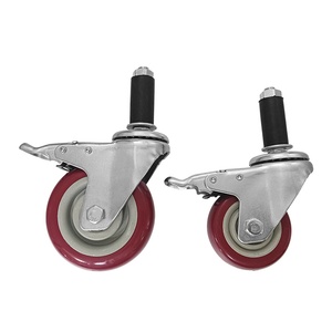 Bánh xe đẩy, Thanh chống trượt 3/4/5 inch, Bánh xe vạn năng, thanh dây chống tĩnh điện, ống tròn, cao su mở rộng, Con lăn phanh - Product Image 3