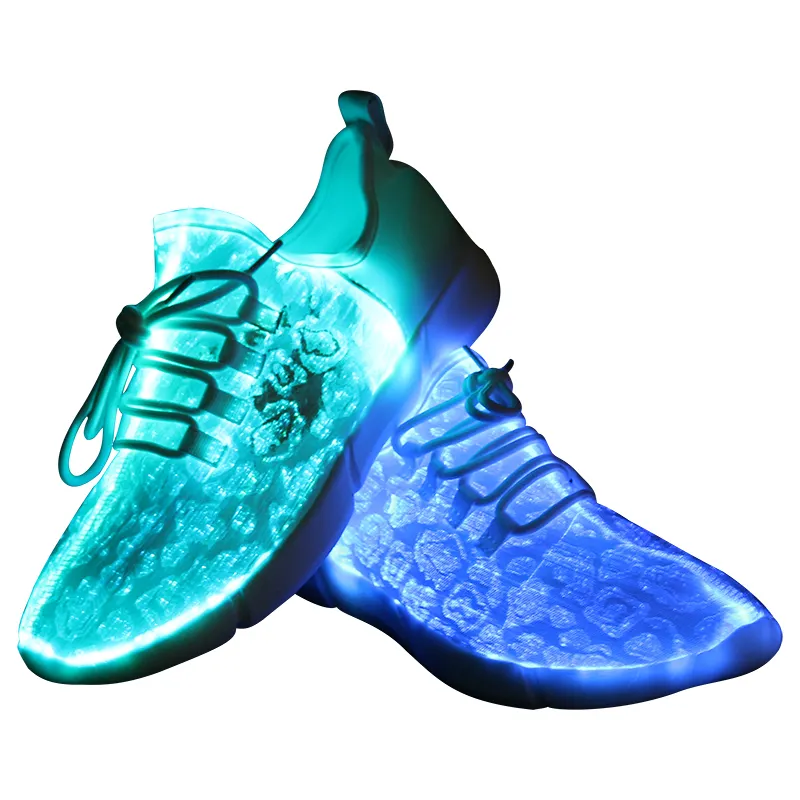 LED glowing optic fiber shoes sport sneakers running shoes popular for party/ scooter/concert