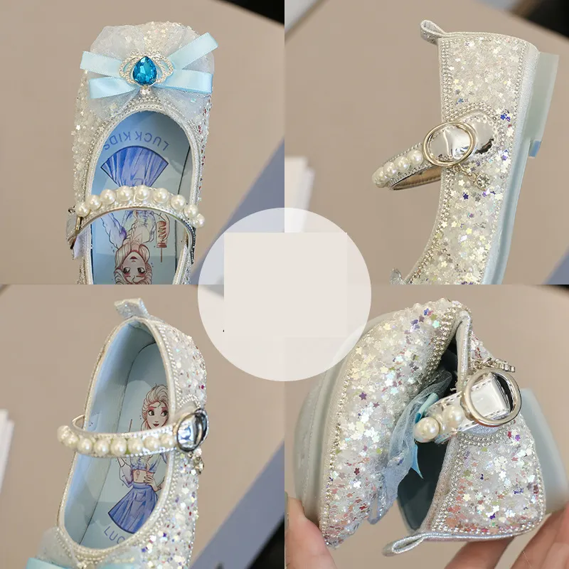 Niñas verano mariposa diseños Fondo suave Pu cuero niños zapatos niñas brillante perla arco princesa zapatos para niñas