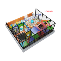 Vabibo TL026-01 Équipement de terrain de jeu intérieur, design compact, piscine à balles, triple toboggan, trampoline, espace de jeu sur le thème des personnages, personnalisé pour enfants