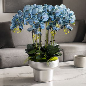 Piante di Orchidea Artificiali in PEVA Effetto Reale con Vaso <span class=keywords><strong>per</strong></span> Decorazione d'Interni - Product Image 1