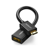 Adaptateur Mini HD-MI UGREEN Mini HD-MI mâle vers HD-MI femelle Câble compatible 4K avec Raspberry Pi Zero 2 W/W Appareil photo reflex numérique