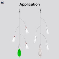 Crazy Charlie Bait Rig 3-Hook Fly Sabiki Rig Pré-monté Crazy Charlie Streamers pour la truite, le panfish, le maquereau, plumes 65cm 10 #   12 #