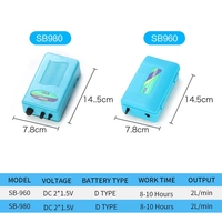 Sunsun SOBO — diffuseur d'air Portable pour Aquarium, petite pompe à oxygène DC, silencieuse, fonctionnement à piles