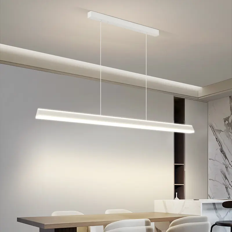 Özel teklif 2700K (yumuşak sıcak beyaz) lüks kolye ışık orta Minimalist avize Metal Modern Led tavan lambası
