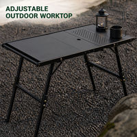 Table de camping modulaire IGT réglable, table à manger pliable pour l'extérieur, table de pique-nique portable en alliage d'aluminium