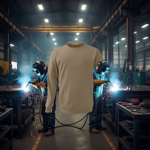 Camisa de Trabajo de Manga Larga Resistente al Fuego para Hombre, de Algodón, con Bolsillo, para Soldadores y Electricistas, Talla L, Gris - Product Image 2