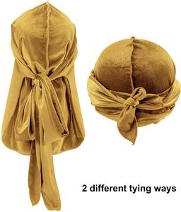 メーカー卸売ロングテールデザイナーDurags光沢のあるヘッドラップカスタム印刷ベルベット男性用 - Product Image 4