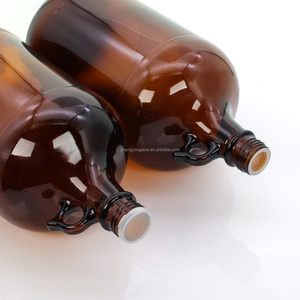 Growler en verre ambré style Californie 1 gallon 1L/2L/2.5L/4L 128oz pour bière, kombucha, vin, brassage maison avec <span class=keywords><strong>bouchon</strong></span> à vis et poignée - Product Image 5