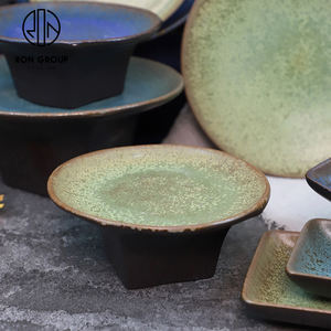 Plato de soporte Irregular de cerámica de 6,75 pulgadas de alta calidad de diseño exquisito para delicias o frutas que sirven juegos de platos de restaurante - Product Image 1