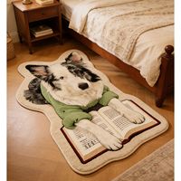 Tapis de sol en fausse fourrure de cachemire à motif de dessin animé mignon en forme d'alien, tapis de chevet doux, décoration de salon