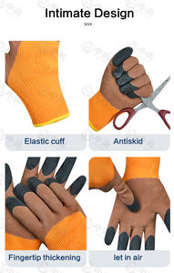 Gran oferta de guantes cálidos de invierno para jardín, espuma de látex marrón con puntas de dedos gruesas y equipo de protección Industrial recubierto de Palma - Product Image 3