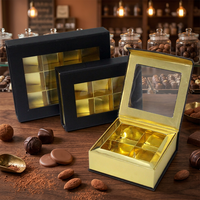 Boîtes à dessert en chocolat personnalisables et recyclables pour la Saint-Valentin, avec couvercle transparent, en carton, finition brillante et gaufrage