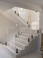 Kit d'escalier flottant moderne et durable à faire soi-même, marches en verre faciles à installer, salon, salle à manger, hôtel, villas, extérieur industriel