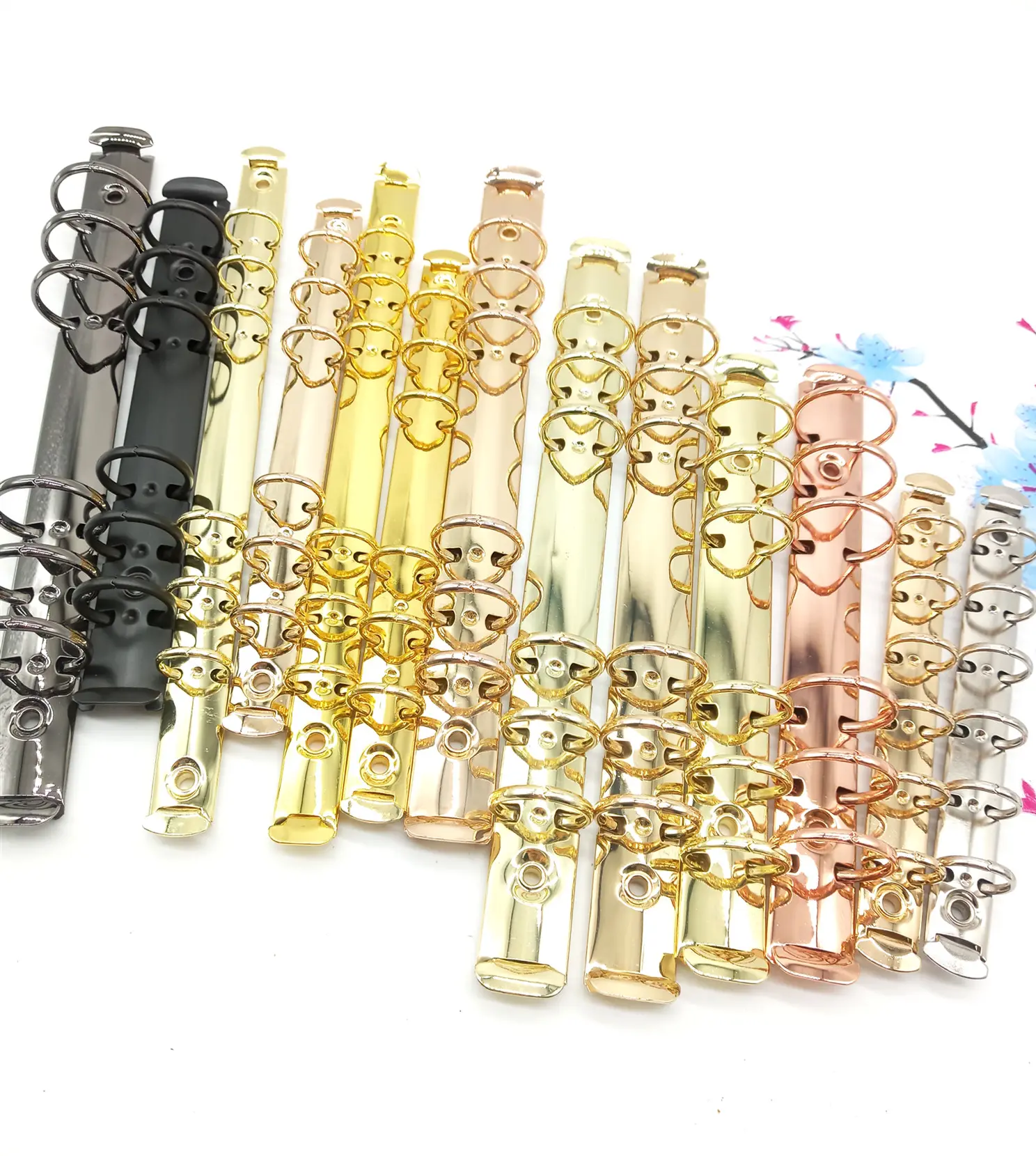 Прямая продажа с фабрики металлический золотой 6 кольцевой скоросшиватель папка/скоба/Канцелярский Зажим Черный Металлический скоросшиватель большой емкости Европа A5