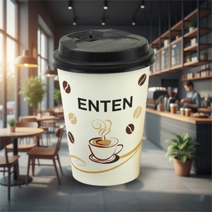 Personalized Double Wall <b>Disposable</b> Parchment Paper <b>Cups</b> Lid with Custom Logo | Restaurant/Cafe Branded Packaging Solutions - Product Image 5