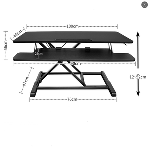Bureau réglable en hauteur, bureau d'ordinateur assis-debout, support d'écran, plateforme réglable en hauteur, cadre de surélévation - Product Image 5
