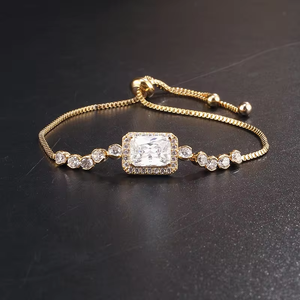 RAKOL BP1073 Adjustable Luxury Fashion Gold-Plated <b>Bracelet</b> for Women Brass Zircon Bangle - Product Image 1