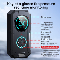 Compresseur d'air portable sans fil 12V DC pour gonflage rapide des pneus de voiture, vélo et ballons, avec moniteur de pression des pneus