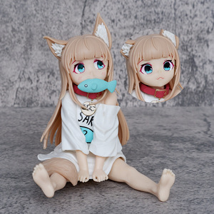 Figura de acción de soja en polvo: <span class=keywords><strong>Madre</strong></span> sentada comiendo pescado, mi gato es una adorable niña, modelo de juguete, figuras de anime, artesanías de plástico. - Product Image 3