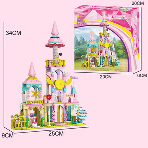 Cadeaux de noël princesse château bloc de construction ensemble Offre Spéciale dessin animé château bricolage assemblage jouet 3D Puzzle pour filles <span class=keywords><strong>maison</strong></span> de poupée - Product Image 2