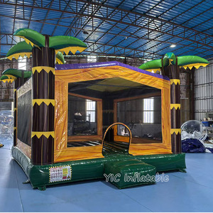Château gonflable tropical pour enfants, structure de saut en forme de palmier, aire de jeux commerciale pour fêtes d'été - Product Image 4
