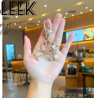 XX Porte-clés électroplaqué très populaire sur Instagram, pendentif de sac de marque, accessoire de sac pour femme, pendentif chien Teckel pour clés de voiture