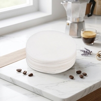 Filtres à café ronds professionnels écologiques en papier, en pâte de bois naturelle non blanchie, jetables, de qualité alimentaire