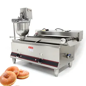 Máquina automática elétrica e a gás integrada para donuts, fácil de operar, 220V, para restaurantes, lojas de alimentos, fábricas, hotéis de varejo