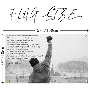 Rocky Balboa Sunshine and Rainbows Quote Drapeau inspirant motivant 3x5Ft avec œillets en laiton brillant Décor extérieur - Product Image 2