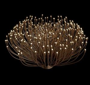Lustre LED moderne de luxe en fil de cuivre, design personnalisable, hauteur réglable, pour hôtel, villa, salon, chambre à coucher - Product Image 2